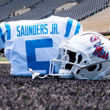 John Saunders Jr.'s uniform set for Ole Miss against Wake Forest on Saturday night.