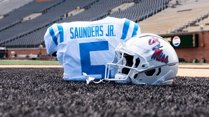 John Saunders Jr.'s uniform set for Ole Miss against Wake Forest on Saturday night.