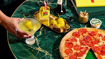 Pepperoncini gin martini, a collaboration between Papa Johns and Aviation American Gin