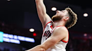 Nov 29, 2025; Tucson, Arizona, USA; Arizona Wildcats guard Anthony Dell’Orso (3) makes a lay up during the second half against the Norfolk State Spartans at McKale Memorial Center. Mandatory Credit: Aryanna Frank-Imagn Images
