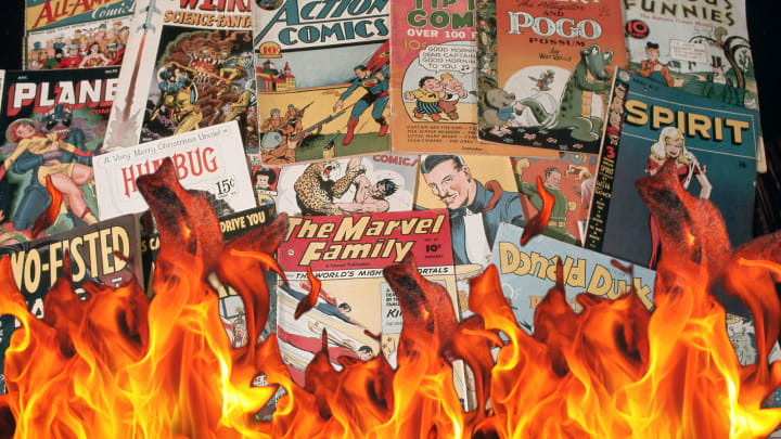 Organized comic book burnings were a thing in the late '40s.