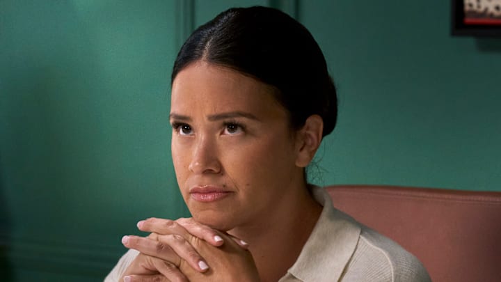 “Who Are You?” -- CBS Original Series MATLOCK, scheduled to air on Thursday, April 23 (9:01-11:00 PM, ET/PT). Pictured: Gina Rodriguez as “Lida Guitierrez.” Photo: Michael Yarish/CBS ©2026 CBS Broadcasting, Inc. All Rights Reserved.