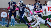 Jackson State Tigers' running back Irv Mulligan (5) runs the ball during the game against the Florida A&M Rattlers in Jackson, Miss., on Saturday, Oct. 19, 2024.