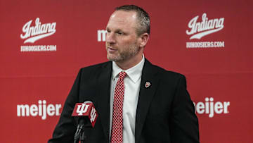 Indiana Hoosiers head basketball coach Darian DeVries speaks to the media on Wednesday, March 19, 2025.