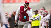 Louisville Wildcats' head coach Tyronne Shorter shouts during the MHSAA 4A football state title game against the Columbia Wildcats at Vaught-Hemingway Stadium in Oxford, Miss., on Saturday, Dec. 2, 2023.