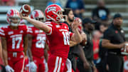 Louisiana Ragin' Cajuns football quarterback Ben Wooldridge throws during pre-game warm-up as the Cajuns prepare to take on Ohio on Thursday, Sept. 16, 2021.

Cajuns Vs Ohio Football Pregame 5717