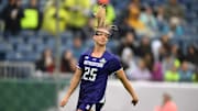 Northwestern attacker Madison Taylor celebrates against Boston College in the NCAA Tournament Semifinals on May 23, 2025.