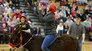 Waupun FFA hosted a night of Donkey Basketball Tuesday, March 19, 2019 in the Waupun High School gym to raise money for Access for Recess. A group wanting to bring all abilities playground equipment to the community. The event, which pegged FFA members against Waupun High School staff,  raised $3000 for the cause. 