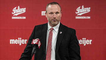 Indiana Hoosiers head basketball coach Darian DeVries speaks to the media Wednesday, March 19, 2025.