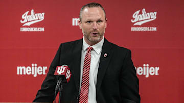 Indiana Hoosiers head basketball coach Darian DeVries speaks to the media on Wednesday, March 19, 2025.