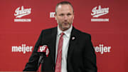 Indiana Hoosiers head basketball coach Darian DeVries speaks to the media on Wednesday, March 19, 2025.