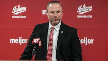 Indiana Hoosiers head basketball coach Darian DeVries speaks to the media on Wednesday, March 19, 2025.
