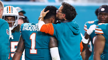 Dolphins coach Mike McDaniel and quarterback Tua Tagovailoa