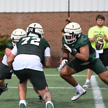Scenes from Michigan State's first day of football practice at the Skandalaris Football Center, Tuesday, July 29, 2025.