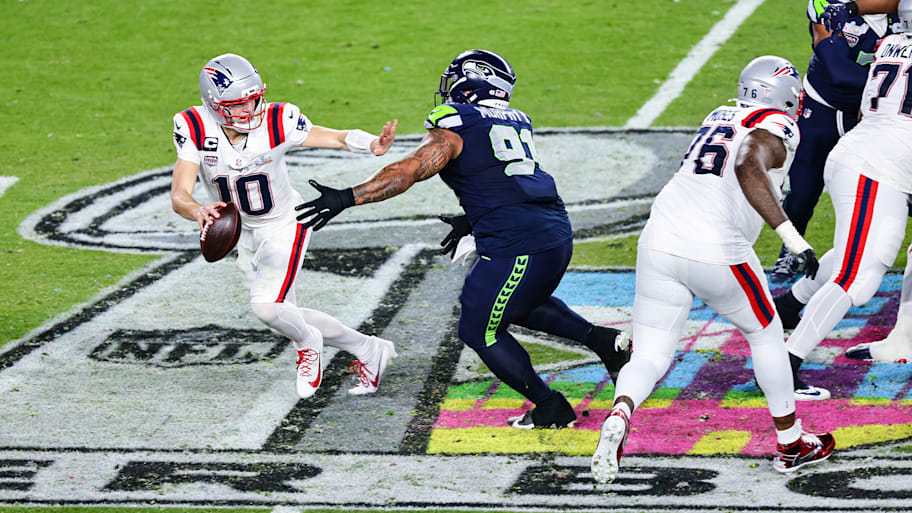 The Seahawks caused trouble for Drake Maye throughout Super Bowl LX.