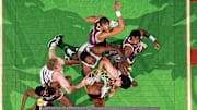 The Los Angeles Lakers beat the Boston Celtics for the first time in NBA Finals history in 1985.