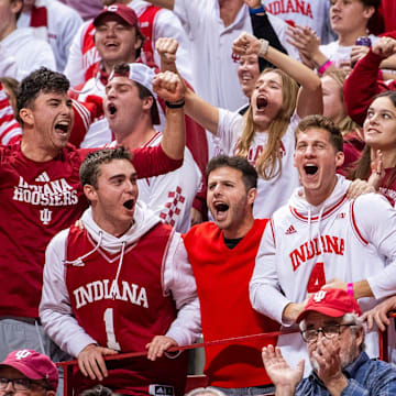 Indiana University students cheer during the first half of the Indiana versus Maryland men's basketball game at Simon Skjodt Assembly Hall on Friday, Dec. 1, 2023.