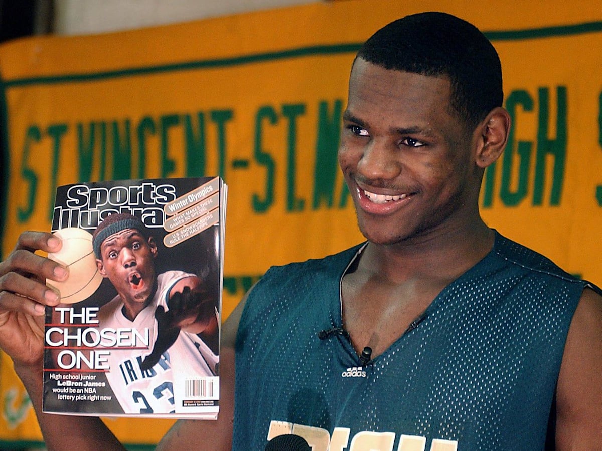 High School Jersey Worn by LeBron James on the Cover of Sports Illustrated Expected t