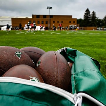 Scenes from Michigan State's first day of football practice at the Skandalaris Football Center, Tuesday, July 29, 2025.