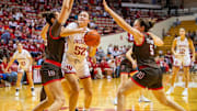 Indiana's Lilly Meister (52) looks to score during the Indiana versus Brown women's basketball game at Simon Skjodt Assembly Hall on Monday, Nov. 4, 2024.