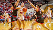 Indiana's Lilly Meister (52) looks to score during the Indiana versus Brown women's basketball game at Simon Skjodt Assembly Hall on Monday, Nov. 4, 2024.