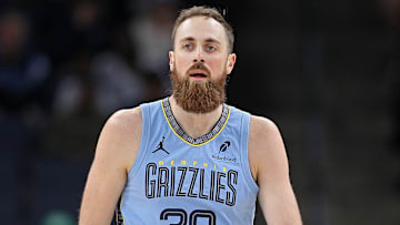 Former Memphis Grizzlies center Jay Huff (30) during a game.