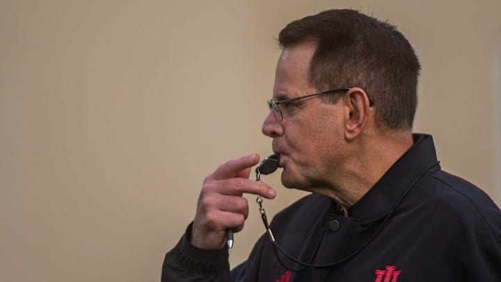 Indiana Head Coach Curt Cignetti during spring football practice at Memorial Stadium on Thursday, April 2, 2026.