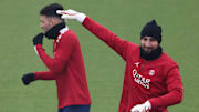 Gonçalo Ramos et Gigio Donnarumma, PSG training