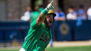 Notre Dame   s Niko Kavadas (12) celebrates a home run during the Notre Dame vs. Central Michigan NCAA tournament baseball game Friday, June 4, 2021 at Frank Eck Stadium in South Bend