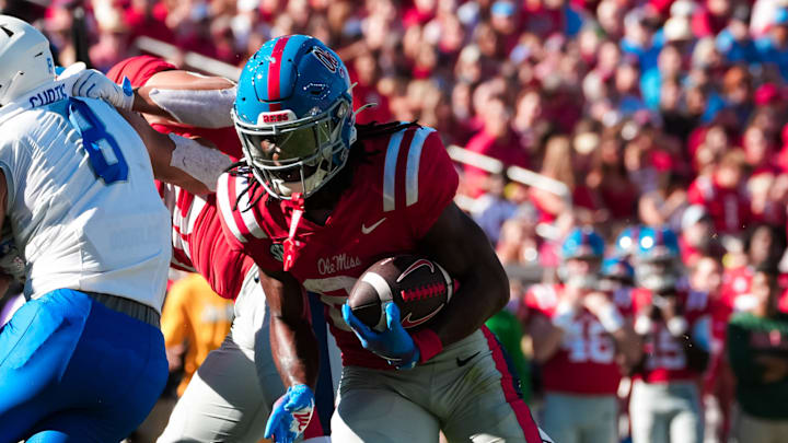 Ole Miss Rebels running back Henry Parrish Jr. had three rushing touchdowns in the first half against MTSU.