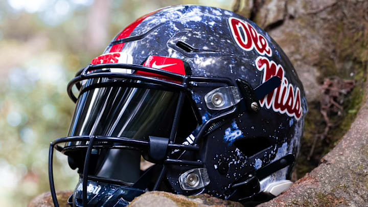 Ole Miss revealed new camouflage helmets on Wednesday.