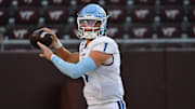 Old Dominion Monarchs quarterback Colton Joseph (1) is one of the top quarterbacks in the transfer portal, and the Wisconsin Badgers are a strong suitor for his services.