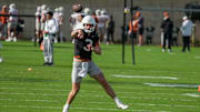 Texas Longhorns quarterback Quinn Ewers during spring practice at the Frank Denius practice fields in Austin, Tuesday, March 19, 2024.