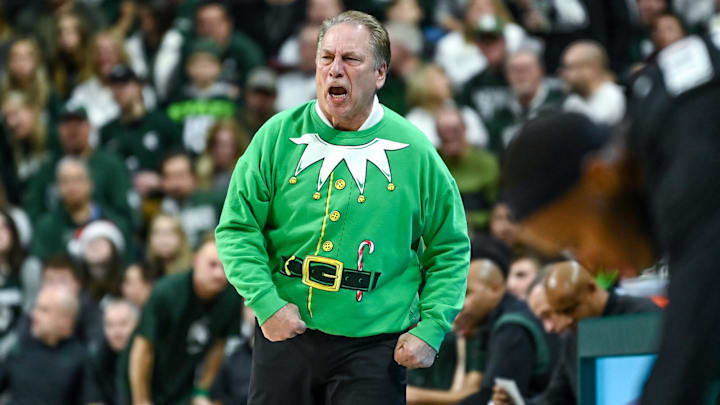 Michigan State's head coach Tom Izzo reacts after getting a technical foul during the first half in the game against Oakland on Wednesday, Dec. 21, 2022, at the Breslin Center in East Lansing.

Dsc 1204a