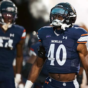 Morgan State linebacker Erick Hunter (40)