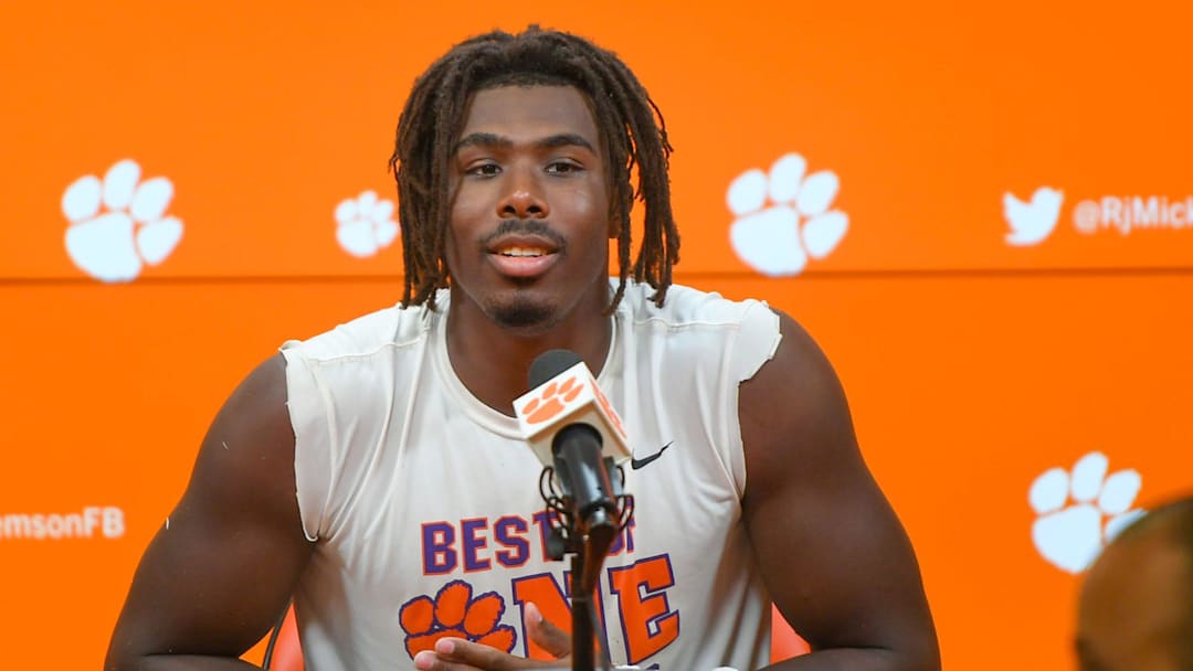 Clemson safety R.J. Mickens talks with media in the Smart Family Media Center in Clemson, Friday, August 9, 2024. Clemson safety R.J. Mickens talks with media in the Smart Family Media Center in Clemson, Friday, August 9, 2024.
