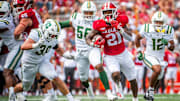 Indiana's Elijah Green (21) runs for a touchdown during the Indiana versus Charlotte football game at Memorial Stadium on Saturday, Sept. 21, 2024.