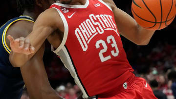 Mar 3, 2024; Columbus, OH, USA; Ohio State Buckeyes forward Zed Key (23) dribbles the ball during their NCAA Division I Mens basketball game at Value City Arena.