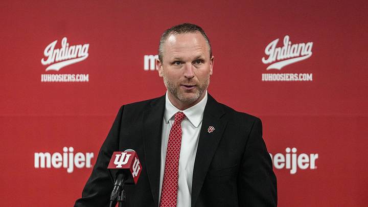 Indiana Hoosiers head basketball coach Darian DeVries speaks to the media on Wednesday, March 19, 2025.