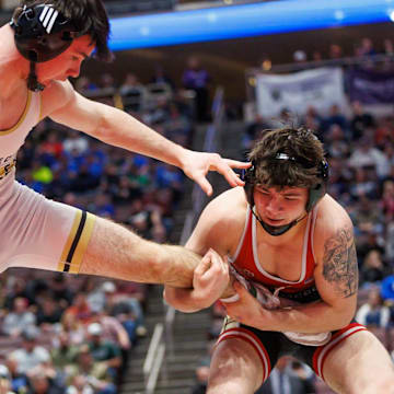 Bo Bassett (right) is part of a star-studded lineup expected to take the mat for Pennsylvania's Bishop McCort, making the Crushers one of the favorites to be the top high school wrestling team in the nation in 2025-26.
