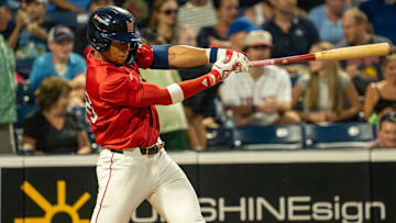 Worcester’s Kristian Campbell hits a two-run home run in the fifth inning against Lehigh Valley July 29 at Polar Park.