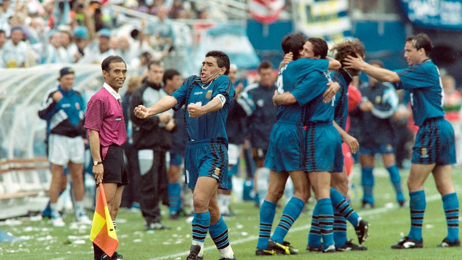 Diego Maradona vs. Greece 1994 celebration