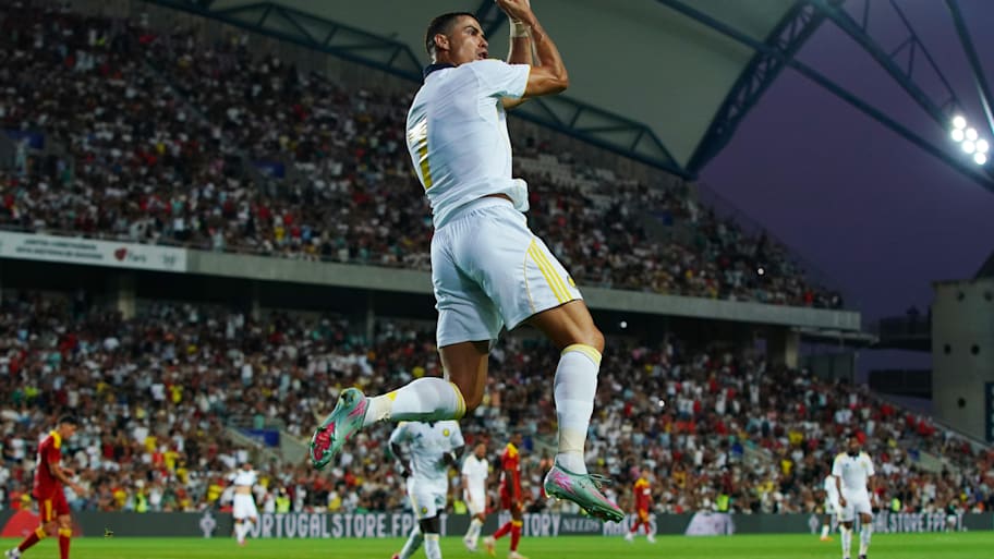 Cristiano Ronaldo's celebration is iconic.