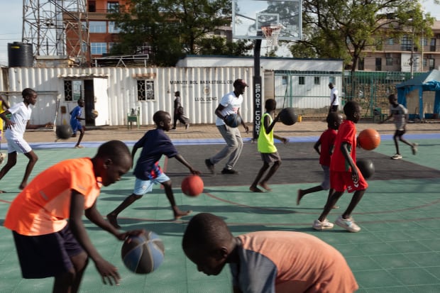 Deng runs basketball academies and is improving facilities in his country. 