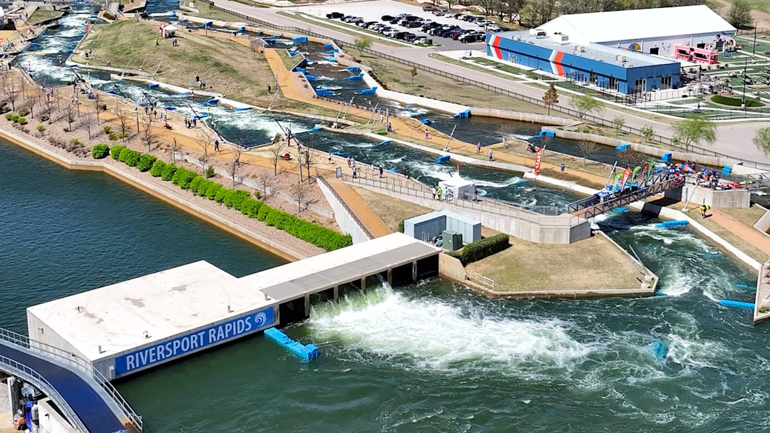The Riversport OKC facility will host the canoe slalom events at the 2028 Los Angeles Olympics. The Riversport OKC facility will host the canoe slalom events at the 2028 Los Angeles Olympics.