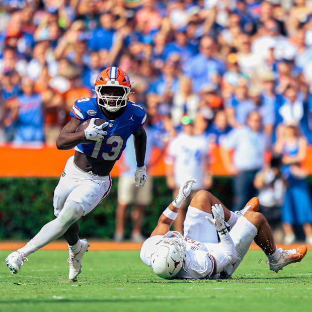 Jadan Baugh rushed for 107 yards on 27 carries in the Florida Gators' win over Texas.