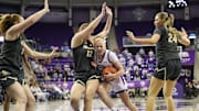 Hailey Van Lith drives to the basket in No. 11 TCU's 63-50 win over Colorado on Wednesday, January 1, 2025.