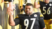 Nov 2, 2023; Pittsburgh, Pennsylvania, USA; Pittsburgh Steelers defensive end Cameron Heyward (97)