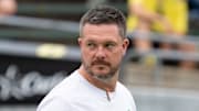Oregon head coach Dan Lanning walks the field as the Oregon Ducks host the Oklahoma State Cowboys on Sept. 6, 2025, at Autzen Stadium in Eugene, Oregon.