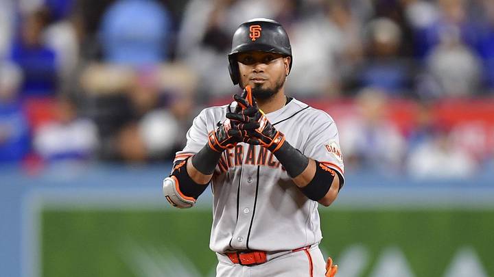 San Francisco Giants second baseman Luis Arraez (1) Mandatory Credit: Gary A. Vasquez-Imagn Images